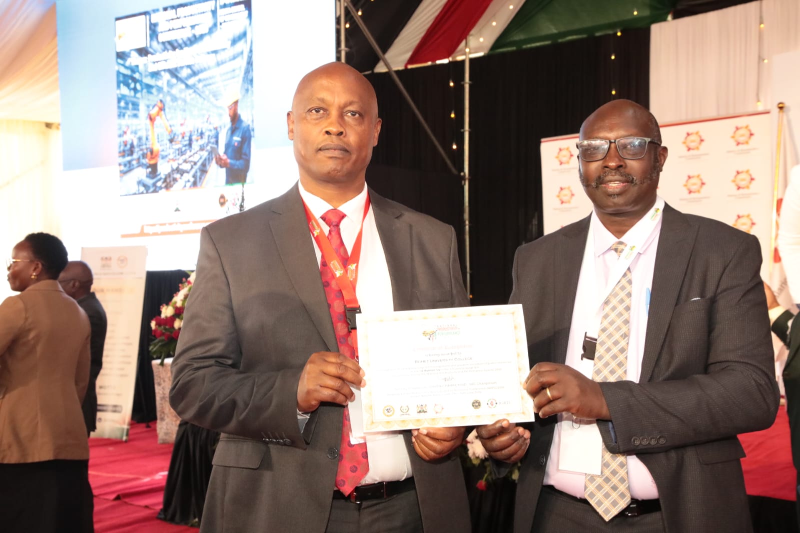 Bomet University receiving the 1st Runner-Up Award in the University Wage Bill Category, National Productivity Awards 2026