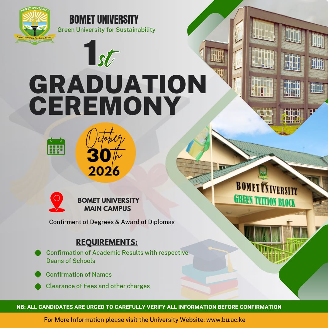 Bomet University Graduation Banner